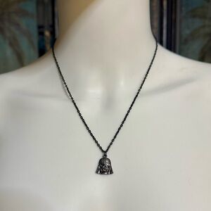 Star Wars Gunmetal Darth Vader Pendant Black Necklace